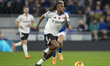 Alex Iwobi #17 of Fulham FC is in action during the Premier League match between Everton a...
