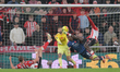 Brian Brobbey of Sunderland AFC scores a late equalizing goal for Sunderland during the Pr...