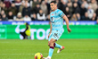 Josh Cullen, 24, from Burnley, passes the ball during the Premier League match between Wes...