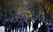 Families and tourists visit Central Park in New York City, United States, on November 8, 2...