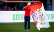 The mascot of FC Utrecht is present during the match between FC Utrecht and AFC Ajax Amste...