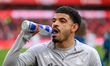 Morgan Gibbs-White of Nottingham Forest takes on fluids during the Premier League match be...