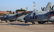 Two Spanish Air Force CASA CN-235M-100 aircraft are at the Getafe military base in Madrid,...
