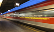 A Trenitalia Frecciarossa high-speed train passes through Bari Centrale station in souther...