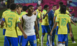 Players of Brazil celebrate their win following the penalty shootout after the FIFA U-17 W...