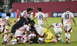 The players of Japan celebrate their win following the penalty shootout after the FIFA U-1...