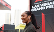 Aja Wilson arrives at the paddock for the Formula 1 Heineken Las Vegas Grand Prix in Las V...
