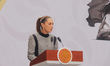 Mexico's President Claudia Sheinbaum Pardo speaks during the ceremony for the 2025 Nationa...