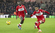 Morgan Whittaker of Middlesbrough crosses the ball during the Sky Bet Championship match b...