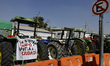 Farmers from various Mexican states protest with tractors outside the Chamber of Deputies...