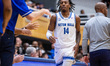 AJ Staton-McCray (14) of the Seton Hall Pirates plays during an NCAA men's basketball game...