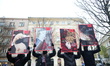Members of the "Loud Vegans" activist group are seen during a rally in Warsaw, Poland on &...