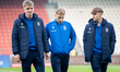 Wojciech Monka, Michal Gurgul, and Bartlomiej Baranski are seen before the game between KS...