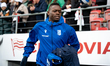 Timothy Ouma is seen during the game between KS Cracovia and Lech Poznan in Krakow, Poland...