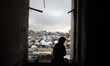Tents serve as temporary shelters for displaced Palestinians after heavy rains in Gaza Cit...