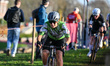 Spanish rider Sara Cueto Vega from the Arrueda cyclocross team participates in the women's...