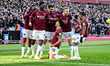 Mateus Fernandes of West Ham celebrates after scoring the team's first goal during the Pre...
