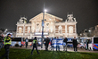 Authorities intervene outside a concert venue in Amsterdam, Netherlands, on December 14, 2...