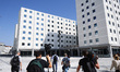 A moment of the institutional visit to the Olympic Village of the XXV Olympic and Paralymp...