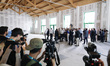 A moment of the institutional visit to the Olympic Village of the XXV Olympic and Paralymp...
