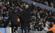 Manchester City F.C. manager Pep Guardiola gesticulates during the Carabao Cup Quarter Fin...