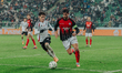 Kacper Urbanski of Legia Warszawa and Bernardo Lopes of Lincoln Red Imps F.C. are seen dur...