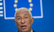 European Council President Antonio Costa speaks at a press conference following a European...