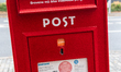 A Danish Post letterbox stands in front of Gentofte Town Hall in Gentofte, Denmark, on Nov...