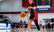 KAETY L'AMOREAUX (4) of the Fairfield Stags possesses the ball during an NCAA women's bask...