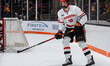 Malcolm Green (10) of the Princeton Tigers is present during an NCAA men's ice hockey game...