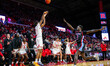 Dylan Grant (9) of the Rutgers Scarlet Knights attempts a three-point field goal during an...