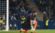 Joan Garcia, goalkeeper of FC Barcelona, warms up during the LaLiga EA Sports match betwee...