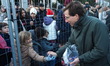 The Mayor of Madrid, Jose Luis Martinez-Almeida, distributes sweets at the traditional Thr...