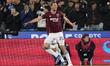 Tomas Soucek of West Ham United celebrates after scoring the team's first goal during the...