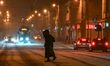 KRAKOW, POLAND – JANUARY 6:A general view from Podgorze district during a fresh snowfall...
