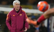 Gian Piero Gasperini, head coach of AS Roma, watches the Serie A match between US Lecce an...