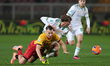 Francesco Camarda of US Lecce plays during the Serie A match between US Lecce and AS Roma...