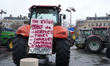 Farmers gather at the Arc de Triomphe in central Paris, France, on January 8, 2026, to dem...