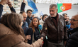 Henrique Gouveia e Melo, a Portuguese Presidential Election Candidate, visits a street mar...