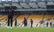 Walsall players inspect the pitch before the Emirates FA Cup Third Round match between Nor...