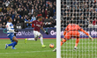 Crysencio Summerville of West Ham United scores the first goal during the Emirates FA Cup...