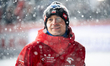 Kamil Stoch, legendary Polish ski jumper, celebrates his final jump on the Wielka Krokiew...