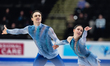 Julia Sylvia Gunnarsdottir and Manuel Piazza of Iceland compete in the Pairs Short Program...