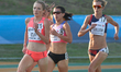 Rachel Cliff leads the 5000 metres final during the opening day of the 2016 Canadian Track...