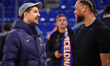 Justin Anderson and Nicolas Laprovittola stand before the match between FC Barcelona and D...
