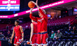 Lachlan Smith, 30, of the Florida Atlantic Owls warms up before an NCAA men's basketball g...