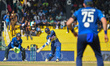 Dhananjaya de Silva of Sri Lanka attempts a shot during the 1st One Day International (ODI...