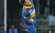 Sri Lanka's Dunith Wellalage bowls during the 1st One Day International (ODI) between Sri...