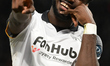 Patrick Agyemang of Derby County celebrates with teammates after scoring a goal during the...