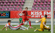 Themsen of Denmark U19 is in action during the UEFA Under-19 Championship group stage matc...